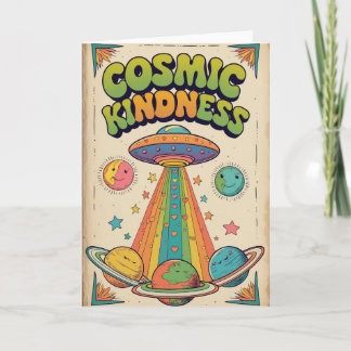 Cartão Cosmic Kindness Birthday Card, Cute Space Birthday