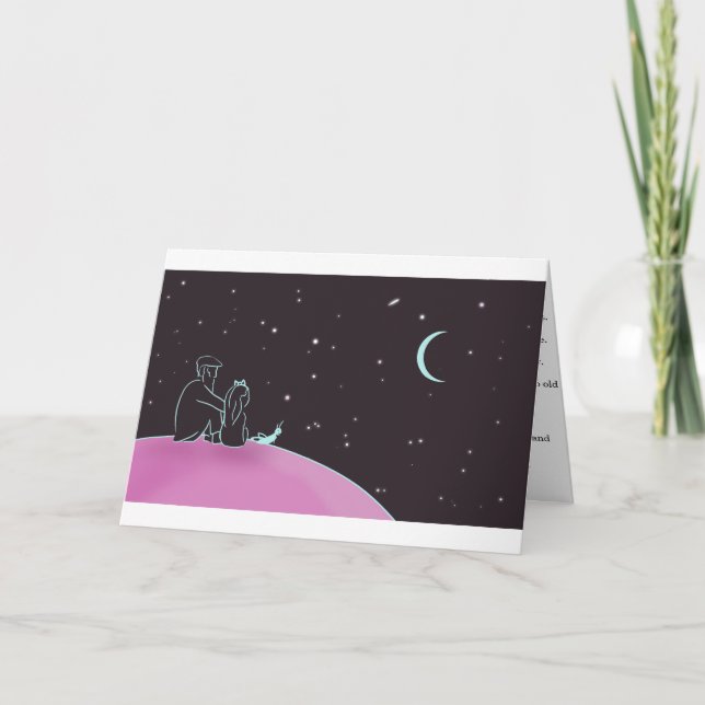 Cartão cósmico infantil interno e mensagem de capa (Frente)