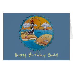 Cartão Costa do mar, zona ensolarada, diversão de praia