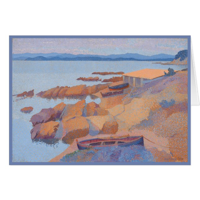 Cartão "Costa perto de Antibes" por Henri Edmond Cross (Frente Horizontal)
