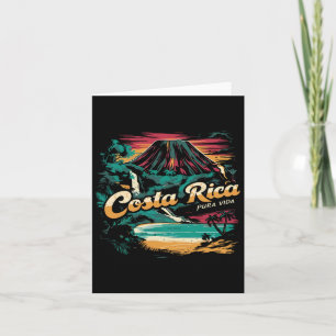 Cartão Costa Rica Vintage 70s Família de Trás Retro
