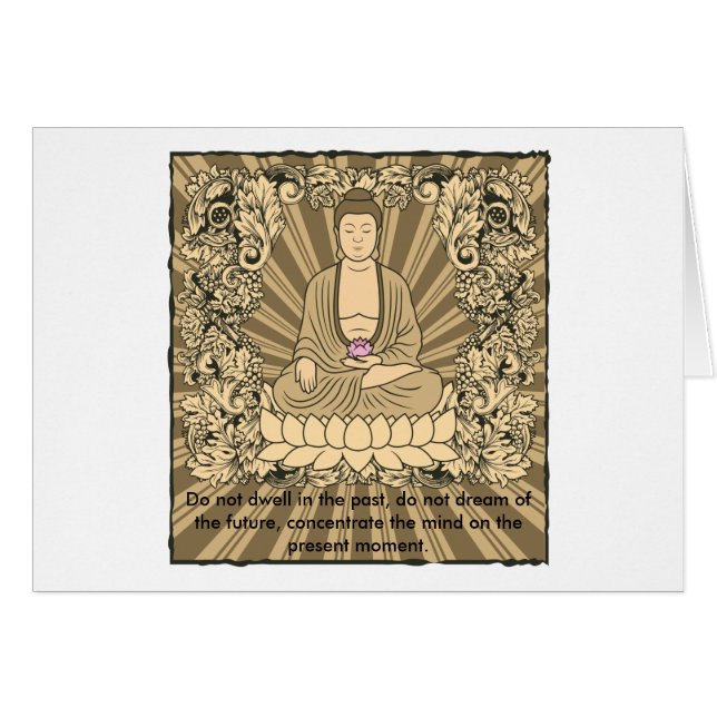 Cartão Costume Buddha do vintage (Frente Horizontal)