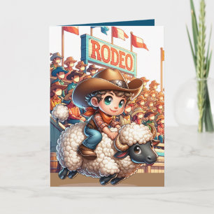 Cartão Costume de Caubói de Rodeio Ocidental de Montaria