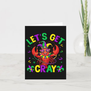 Cartão Costume Encantado De Lagosta Deixa Cray Mardi Gr