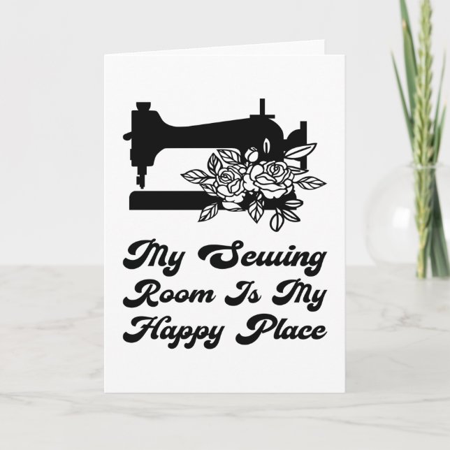 Cartão Costura - Minha Sala De Costura É Lugar Feliz De M (Frente)