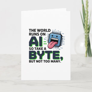 Cartão Cota engraçada de Byte AI - Humor do Geek técnico