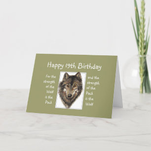 Cartão Cota Personalizada da Família Wolf Pack de 19 Anos