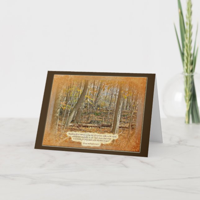 Cartão Cotação Autumn Forest George Washington Carver (Frente)