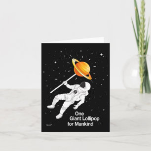 Cartão Cotações Engraçadas de Astronauta Homem no Planeta