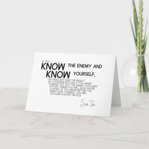 Cartão COTAS: Sun Tzu: Conheça o inimigo e você mesmo