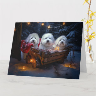 Cartão Coton De Tulear Snowy Sleigh Decência De Natal