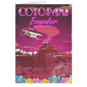 Cartão Cotopaxi, poster de viagens de CORREIO AÉREO Equa
