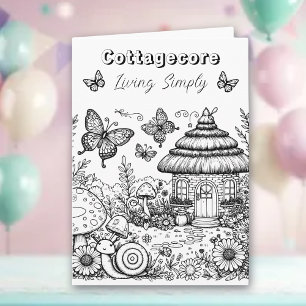 Cartão Cottagecore Villa e Borboletas Cor-me