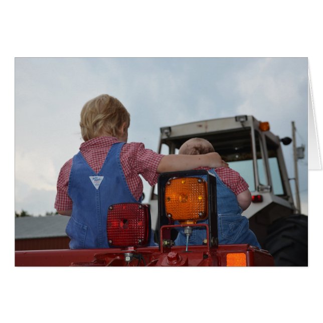 Cartão Country Boys com seu Trator (Frente Horizontal)