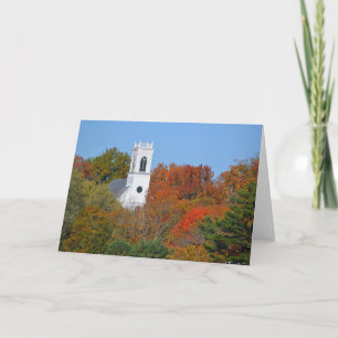 Cartão Country Church Steple No Autumn Note Card