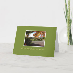 Cartão Country Road in Autumn Sympathy Card