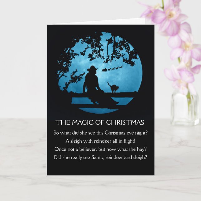 Cartão Country Western Christmas Magic Cowgirl (Orquídea)