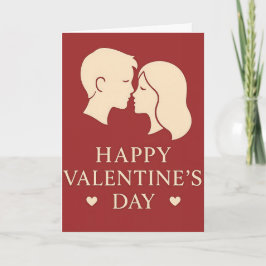 Cartão Couple Silhouette Happy Valentines Romantic