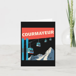 Cartão Courmayeur Skiing - Retro Courmayeur Ski