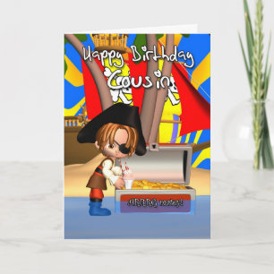 Cartão Cousin Birthday Card Pirate Treasure