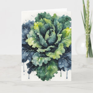 Cartão Couve-flor - Flores em aquarela