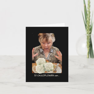 Cartão Couve-flor humorística que muda para pizza