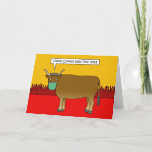 Cartão Covid 19 Ano Novo Chinês do Ox 2033