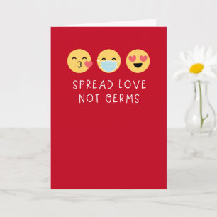 Cartão Covid Emoji Valentine Greeting Card