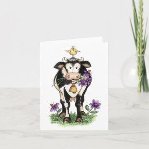 Cartão Cow in Flowers - Note Card