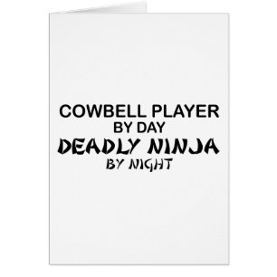 Cartão Cowbell Ninja mortal em a noite