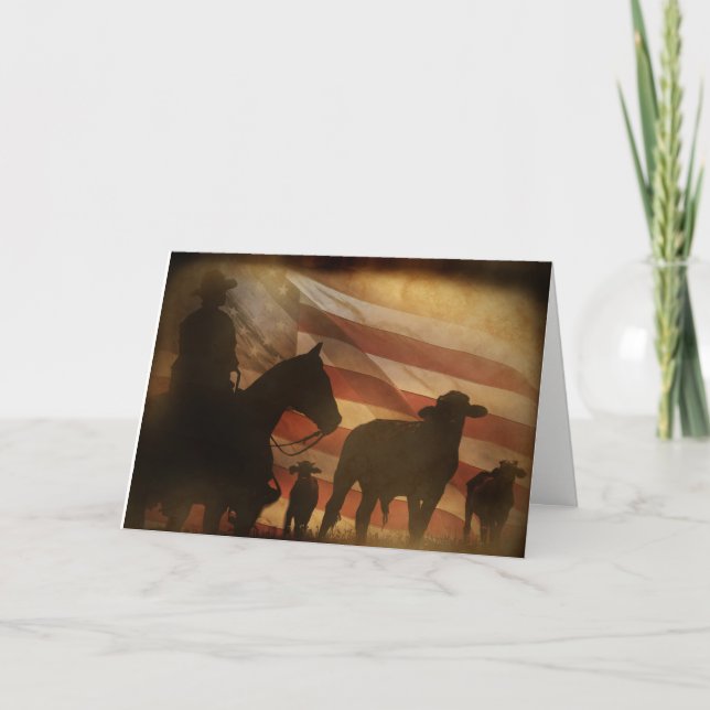 Cartão Cowboy e Bovinos - Vazio Ocidental (Frente)