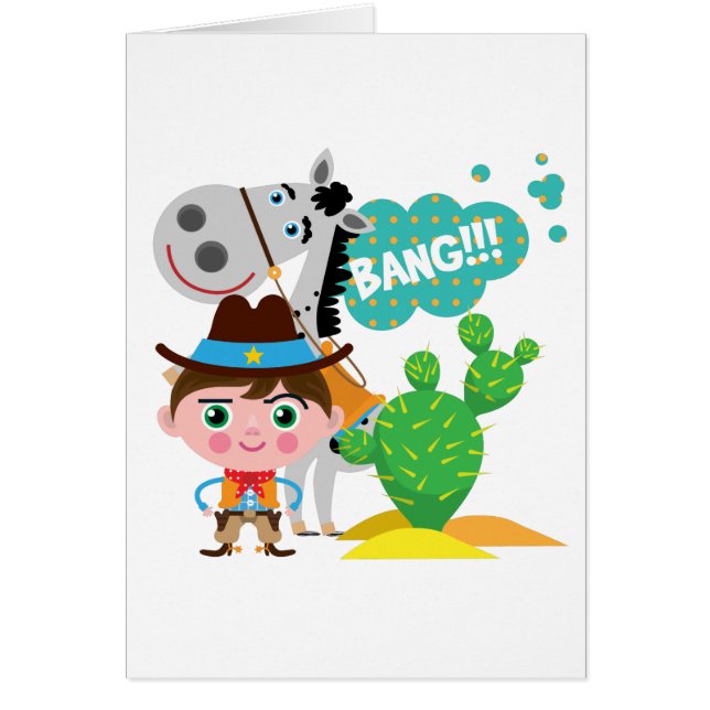 Cartão Cowboy e Cavalo (Frente)