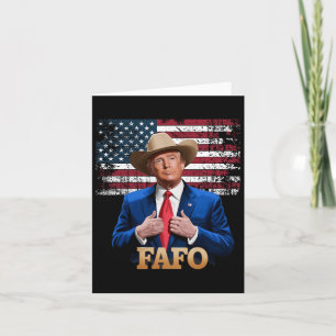 Cartão Cowboy Hat-trump Fafo F perto Descubra o sinalizad