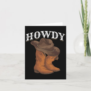 Cartão Cowboy Ocidental Boots Cowboy Hat Howdy Cowboy