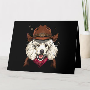 Cartão Cowboy Poodle Western Rodeo Cowboy Hat e Bandana