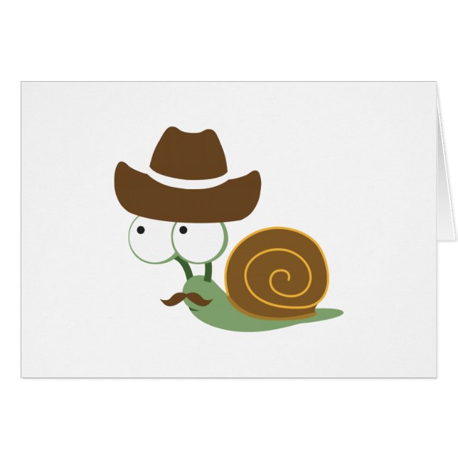 Cartão Cowboy Snail (Frente horizontal)