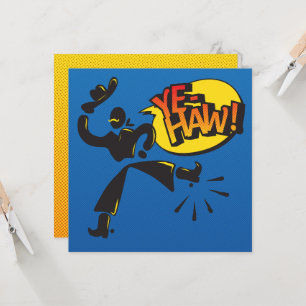 Cartão Cowboy vs ninja pop art - primário