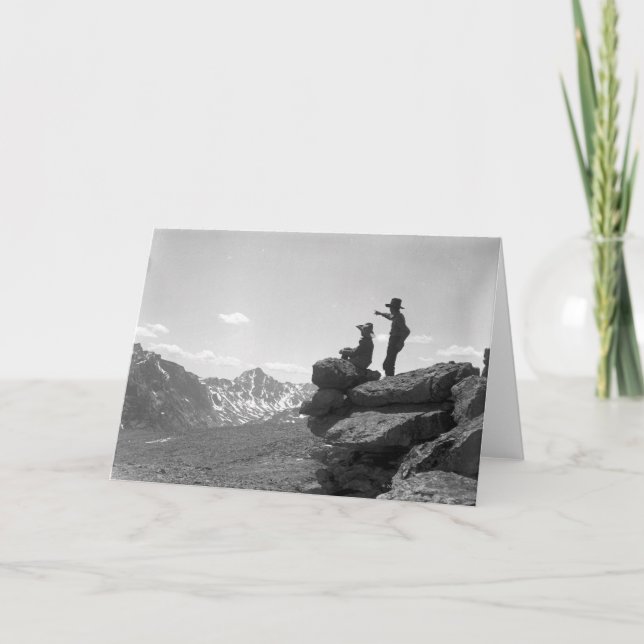 Cartão Cowboys em um cume (Frente)