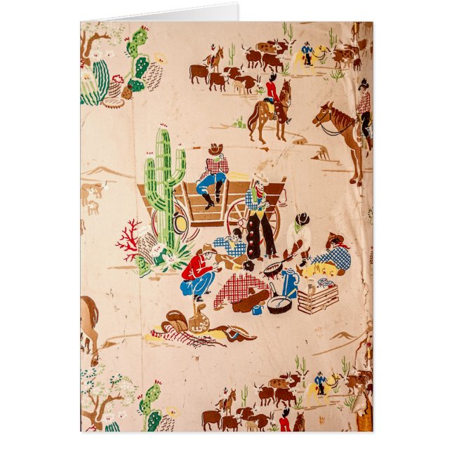 Cartão Cowboys - Vintage Wallpaper - Wild West (Frente)
