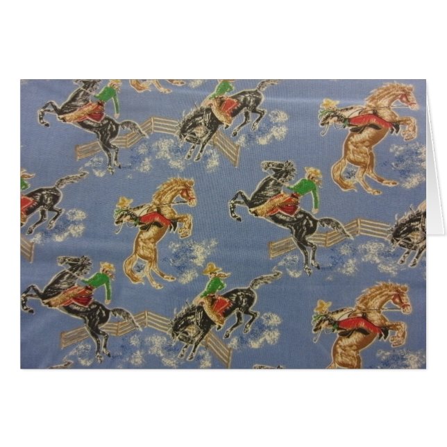 Cartão Cowgirl Bronc Rider (Frente Horizontal)