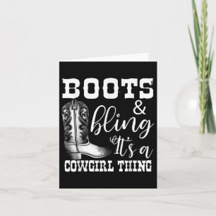 Cartão Cowgirl Engraçada Boots Bling Women Gift Bonito Lo