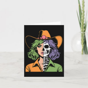 Cartão Cowgirl Skeleton Halloween
