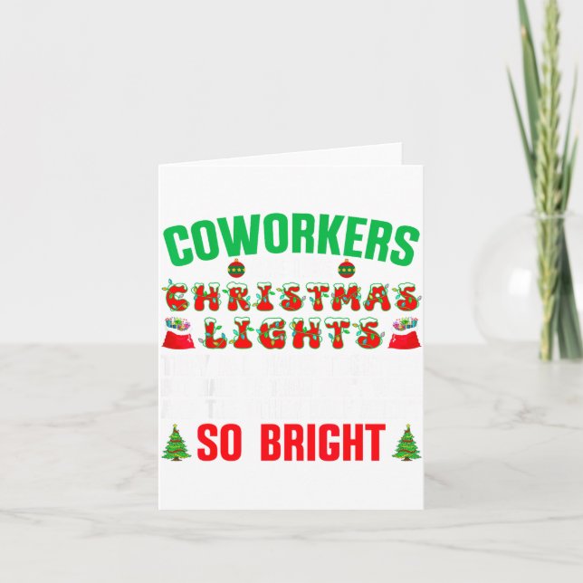 Cartão Coworkers Are Like Christmas Lights Funny Office Q (Frente)
