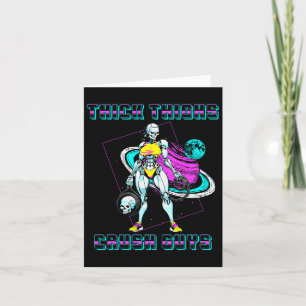 Cartão Coxas grossas Caras Esmagadas Elevação de peso