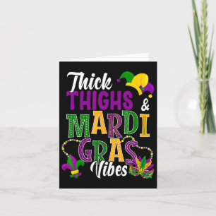 Cartão Coxas grossas E Mardi Gras Vibes Costume Máscara P