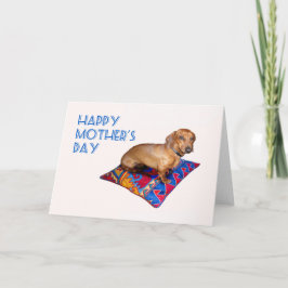 Cartão Coxim oriental do Dachshund de Tan, dia das mães