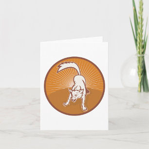 Cartão Coyote Retro Sunset Vintage Natureza Selvagem Anim
