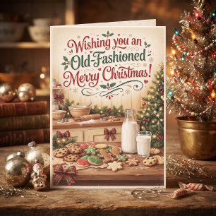 Cartão Cozinha de Natal Vintage Panificação Retro