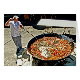 Cartão Cozinhar a gigante paella