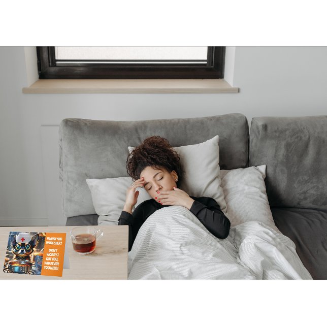 Cartão Cozinhar Bela Ouviu Que Você Estava Doente. (Criador carregado)